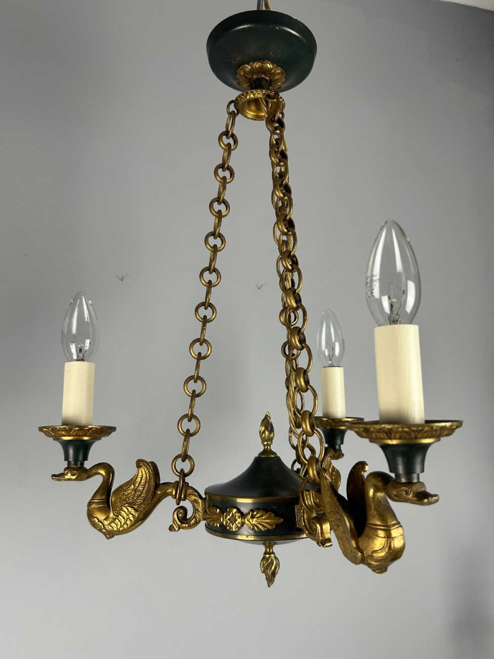 French Triple Light Empire Chandelier, Ceiling Light  View VI
