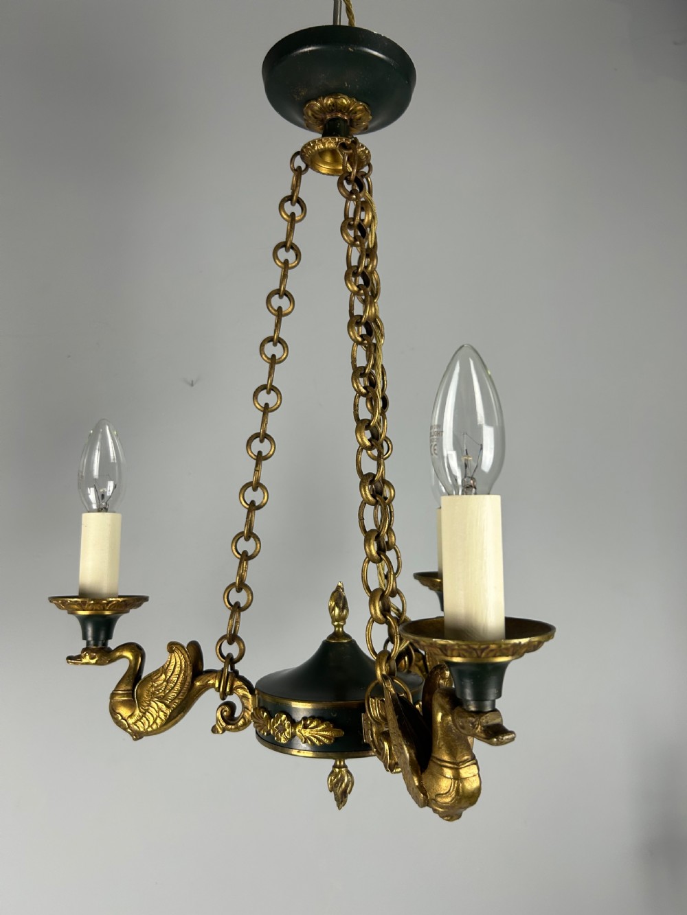 French Triple Light Empire Chandelier, Ceiling Light  View VII