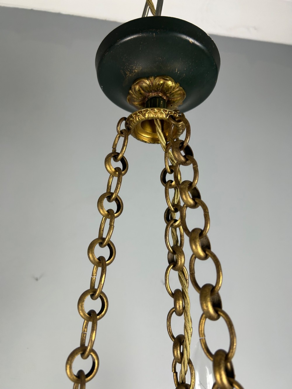 French Triple Light Empire Chandelier, Ceiling Light  View VIII