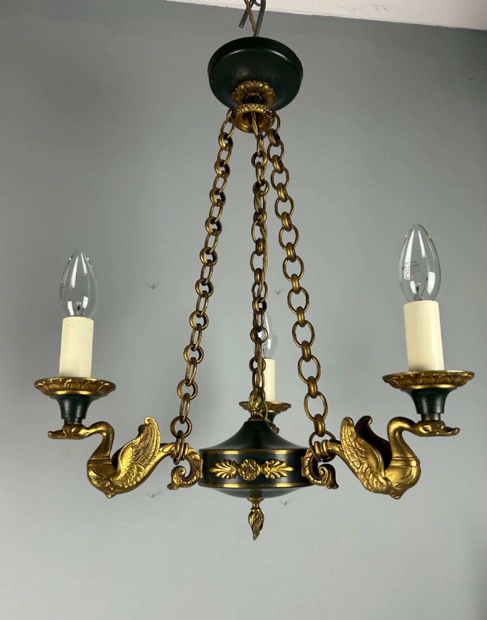 French Triple Light Empire Chandelier, Ceiling Light  View XII
