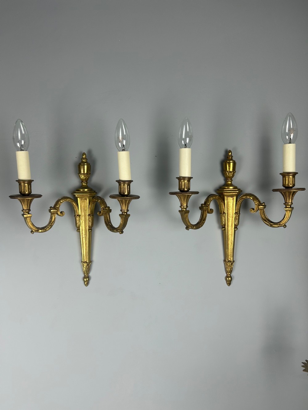 French Pair Of Gilded Antique Wall Lights