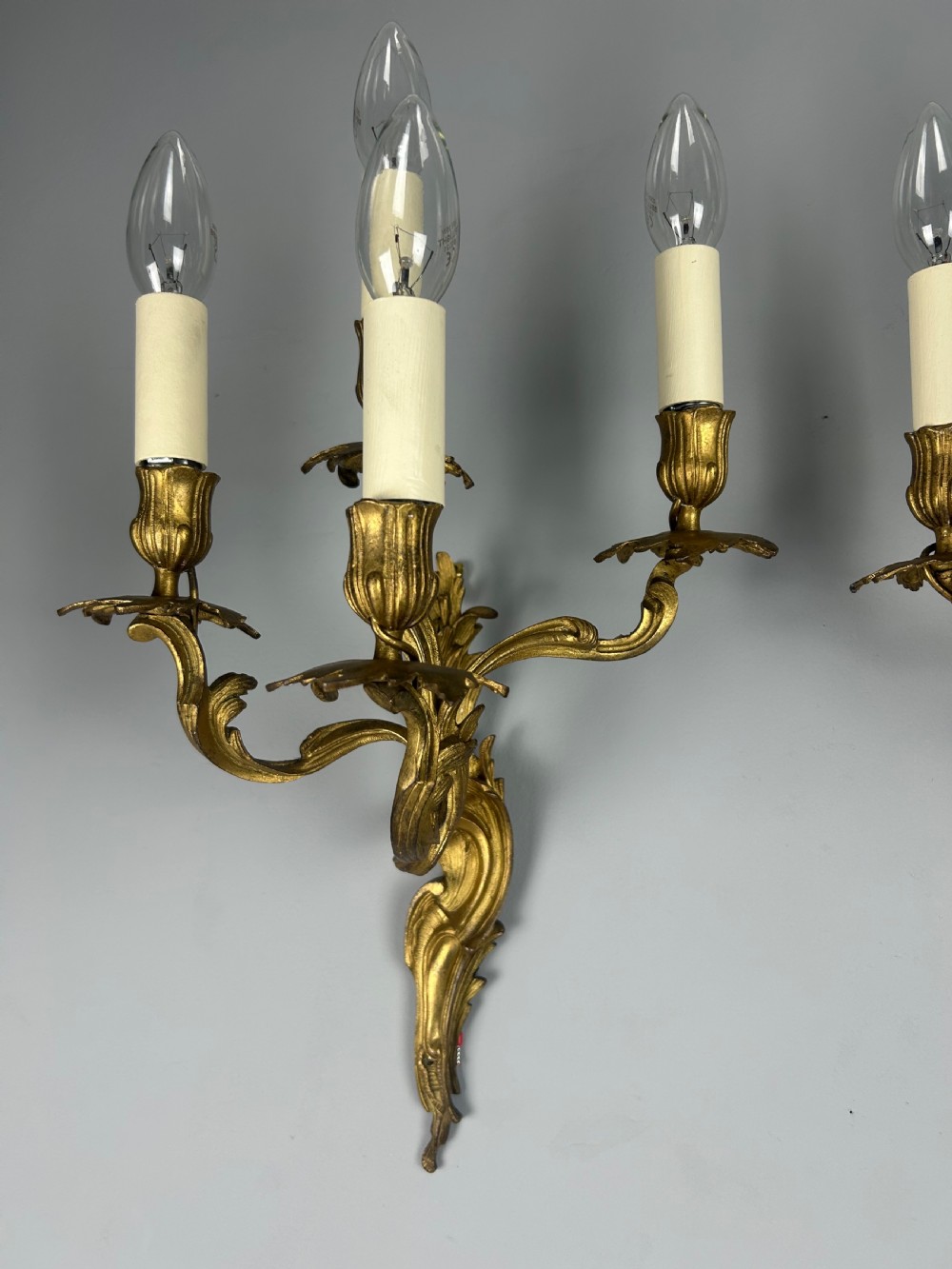 Pair of French Gilded Four Arm Antique Wall Lights View III