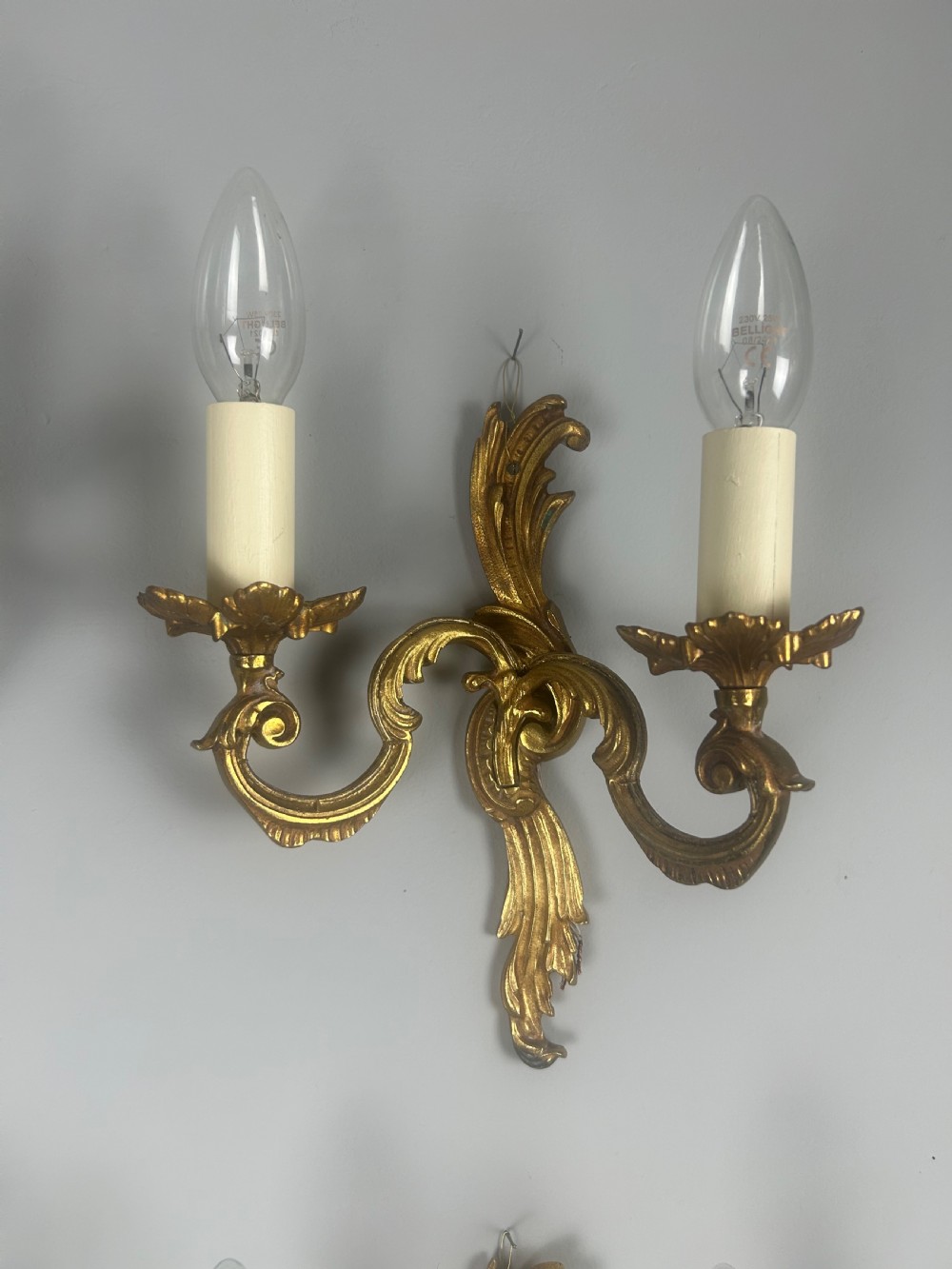 Set Of 4 French Gilded Twin Arm Antique Wall Lights View IV
