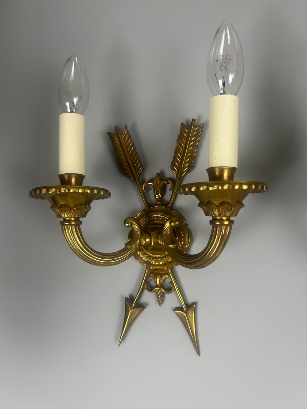 French Pair Of Gilded Bronze Empire Antique Wall Lights View VIII