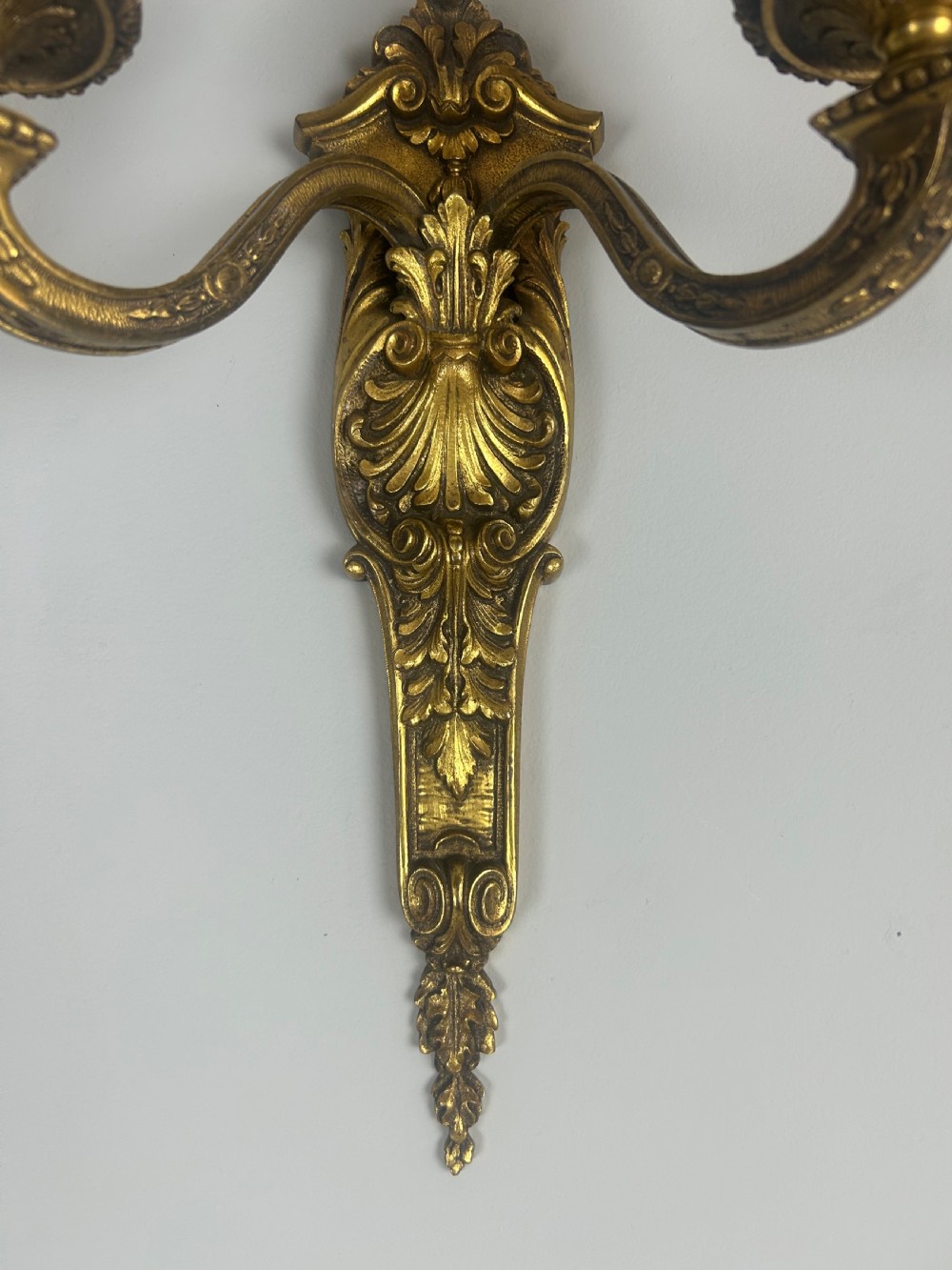 French 19th Century Pair Of Gilded Bronze Antique Wall Sconces, Wall Lights  View III