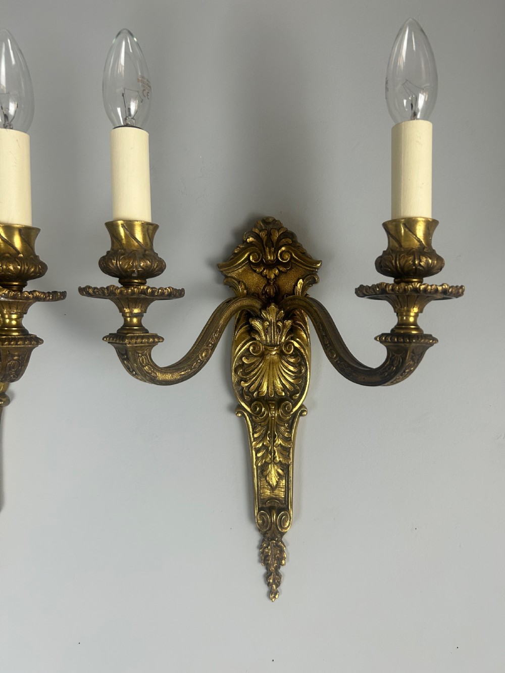 French 19th Century Pair Of Gilded Bronze Antique Wall Sconces, Wall Lights  View VI