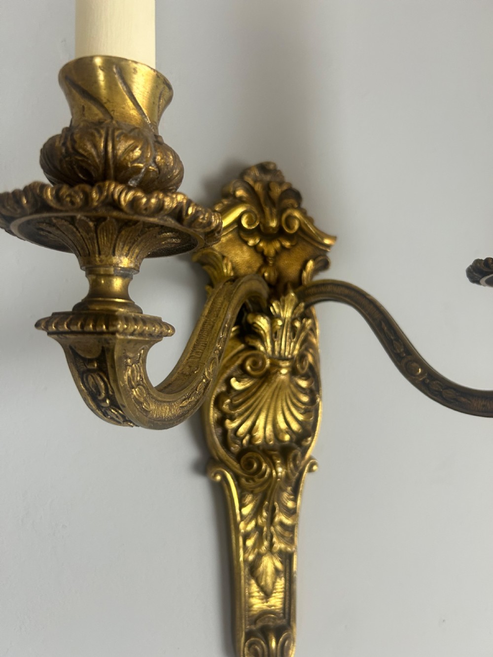 French 19th Century Pair Of Gilded Bronze Antique Wall Sconces, Wall Lights  View VII