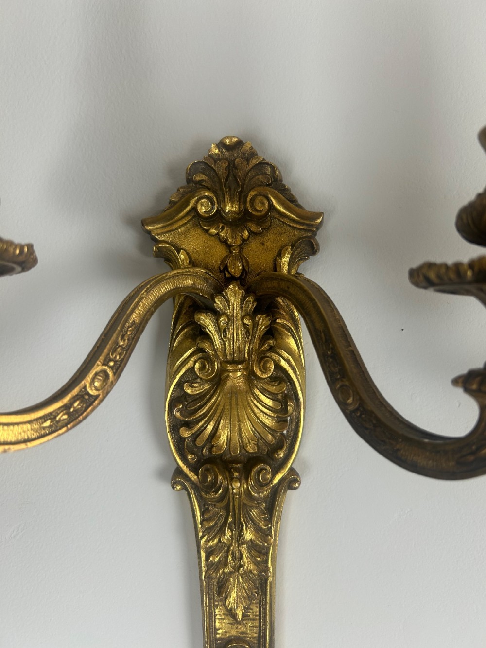 French 19th Century Pair Of Gilded Bronze Antique Wall Sconces, Wall Lights  View VIII