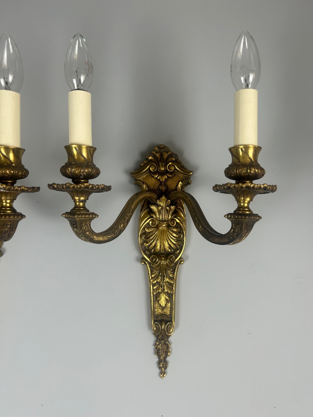 French 19th Century Pair Of Gilded Bronze Antique Wall Sconces, Wall Lights  View X