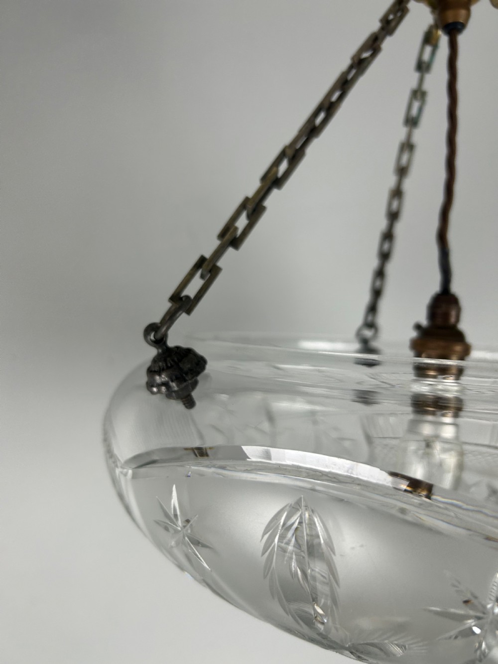 Edwardian Cut Glass Plafonnier, Ceiling Light  View VII