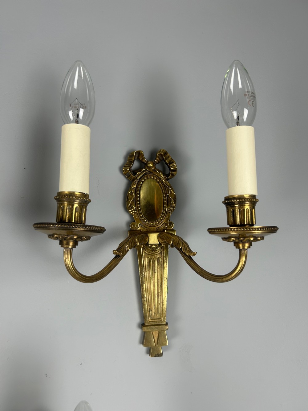 Set of 3 French Gilded Twin Arm Wall Lights View IV