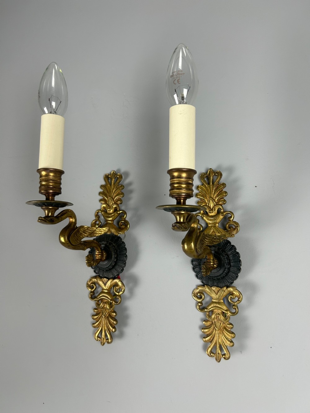 Pair of French Empire Single Arm Wall Lights 