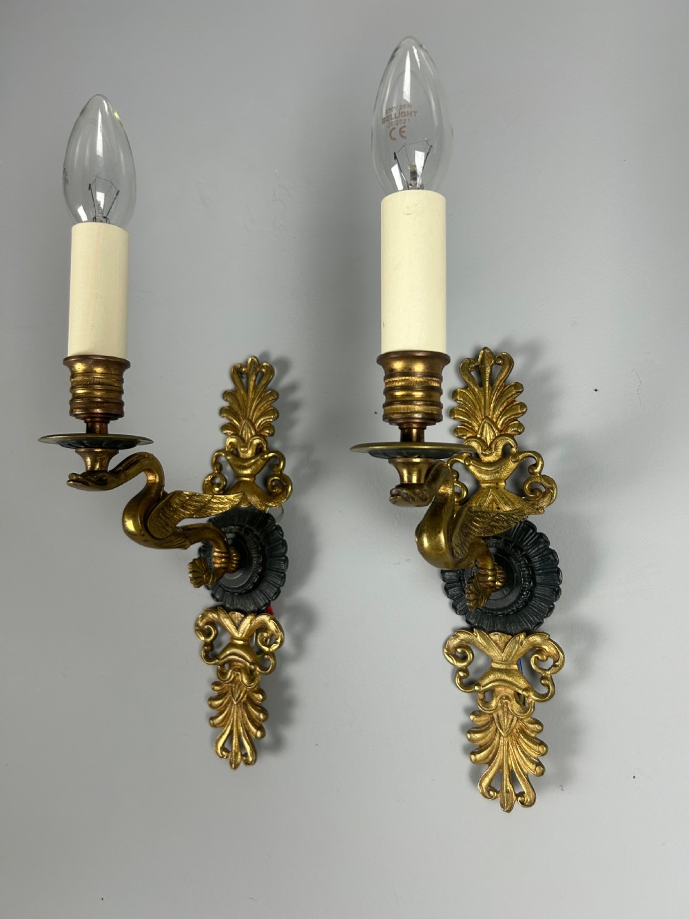 Pair of French Empire Single Arm Wall Lights  View II