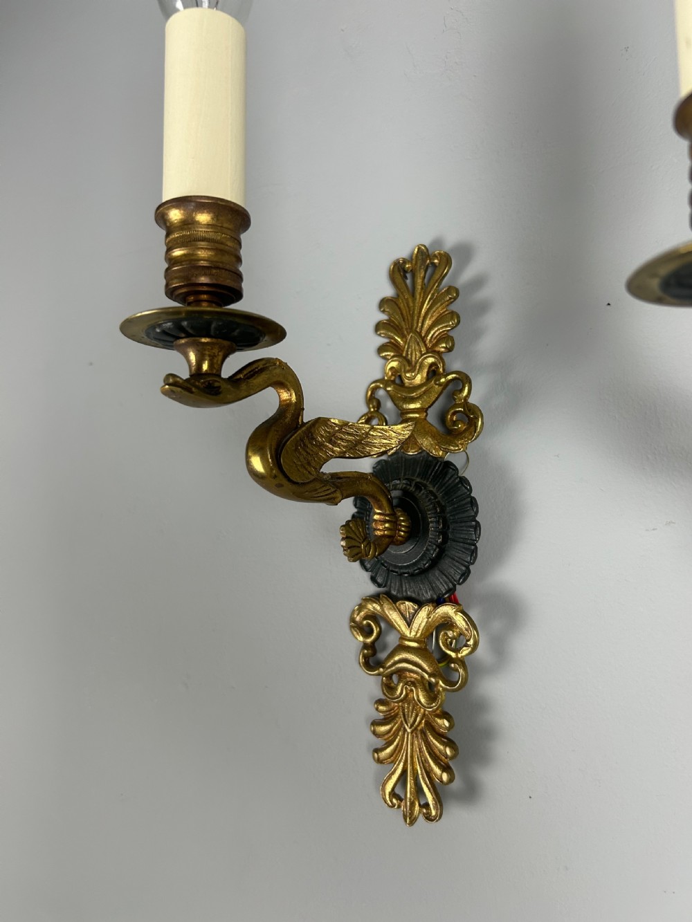 Pair of French Empire Single Arm Wall Lights  View VI
