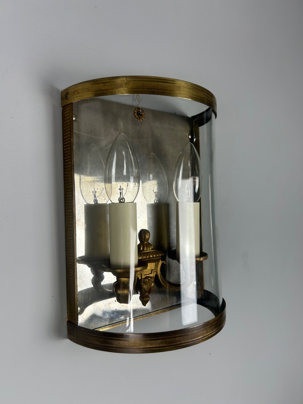 Single French Gilded Convex Half Lanterns, Wall Light View IV