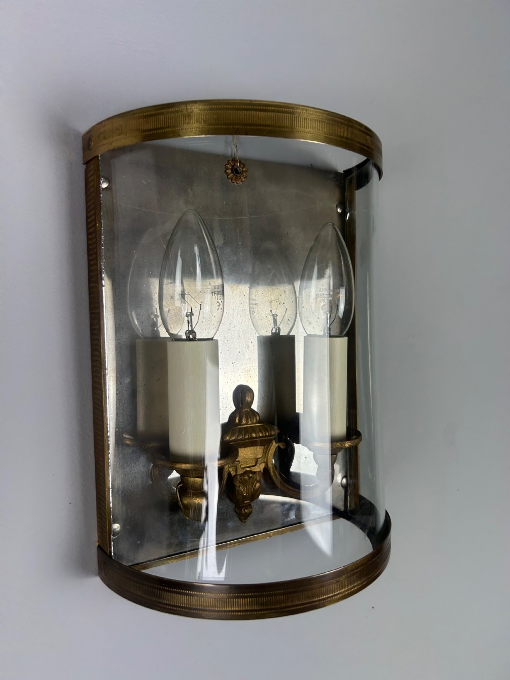 Single French Gilded Convex Half Lanterns, Wall Light View V