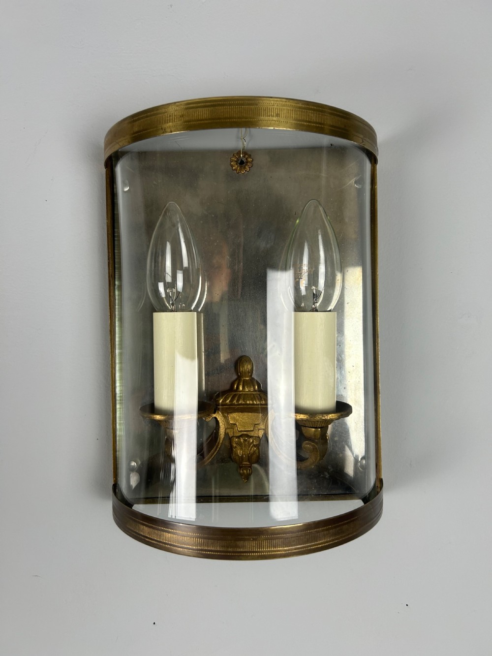 Single French Gilded Convex Half Lanterns, Wall Light View VII