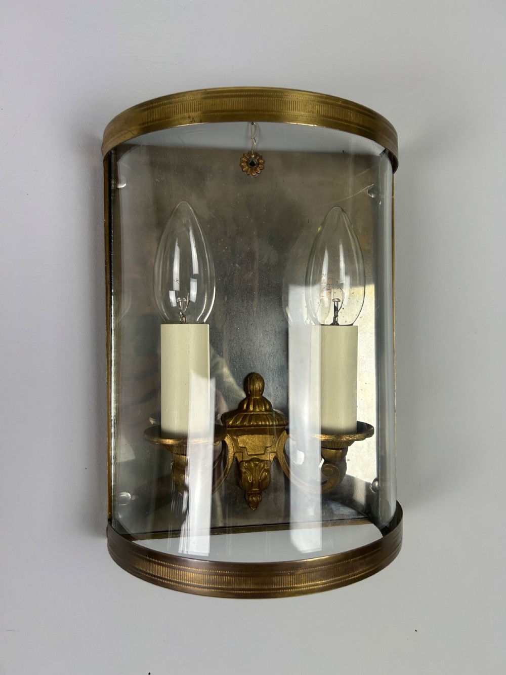 Single French Gilded Convex Half Lanterns, Wall Light View VIII