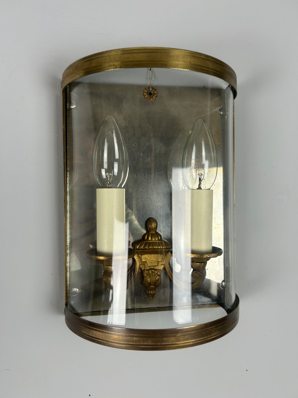 Single French Gilded Convex Half Lanterns, Wall Light View IX