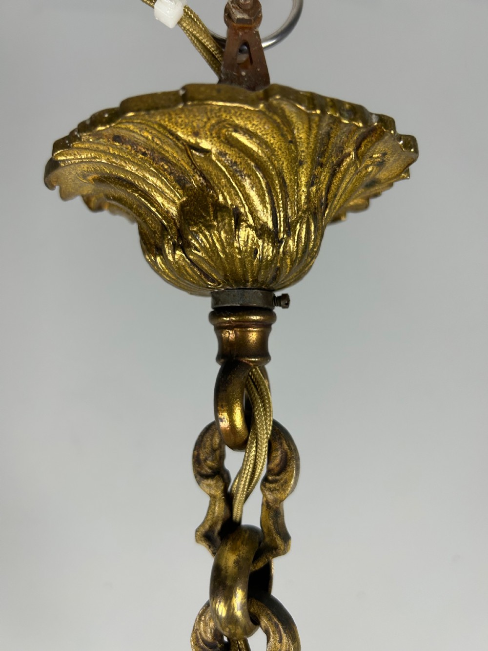 French Gilded Bronze 6 Light Antique Birdcage Chandelier View III