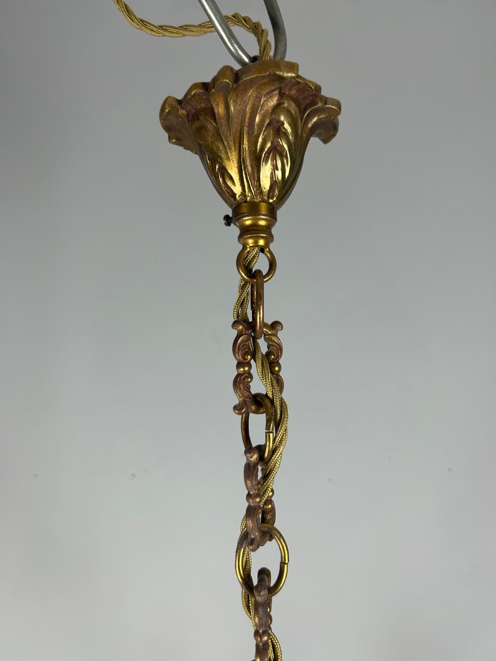 French Gilded & Crystal 5 Light Chandelier View XI