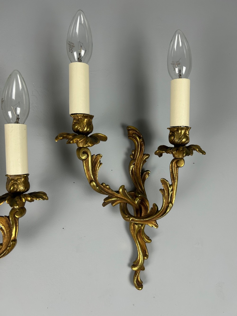 French Pair Of Gilded Bronze Antique Wall Lights View V