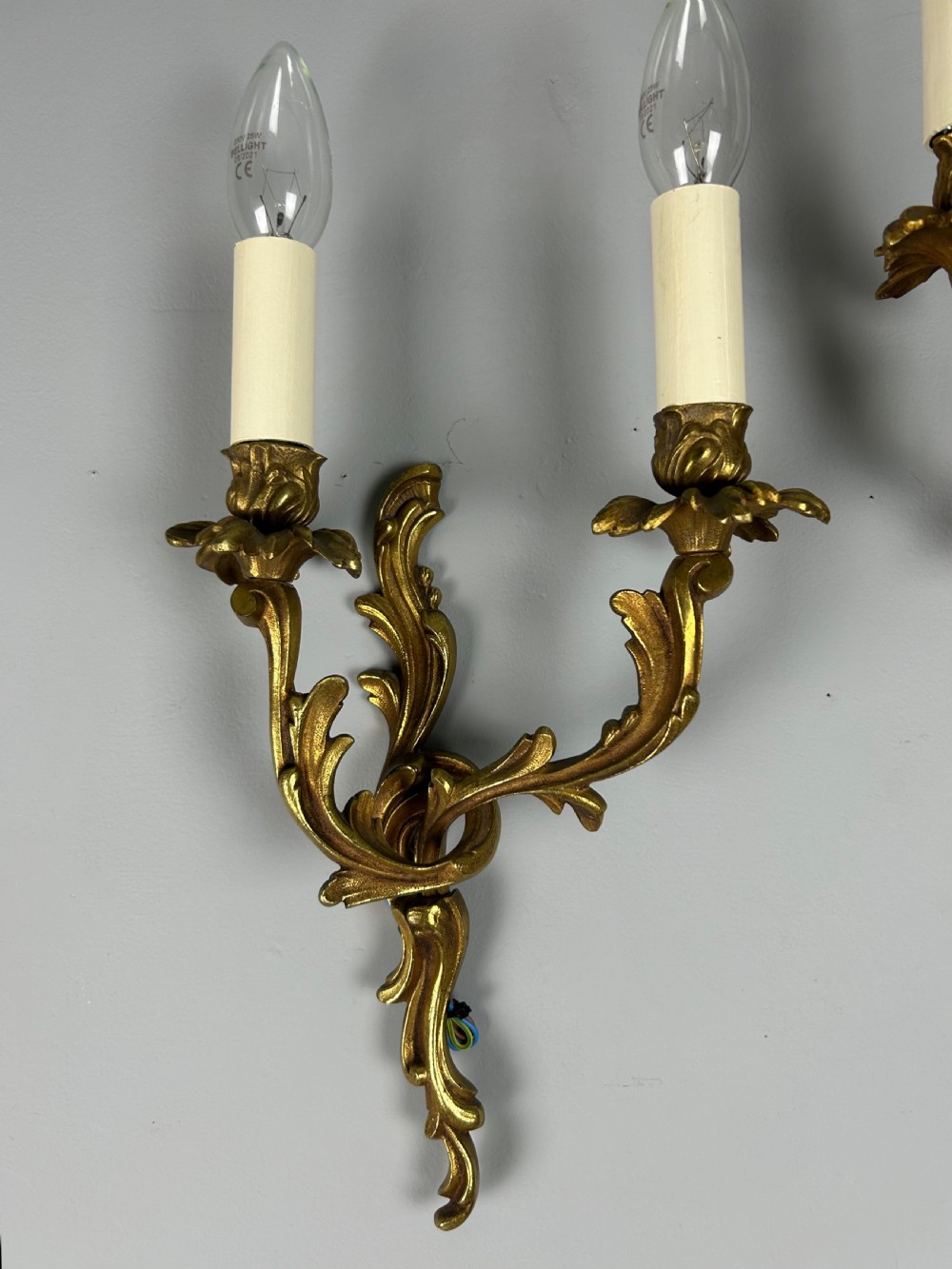 French Pair Of Gilded Bronze Antique Wall Lights View VI
