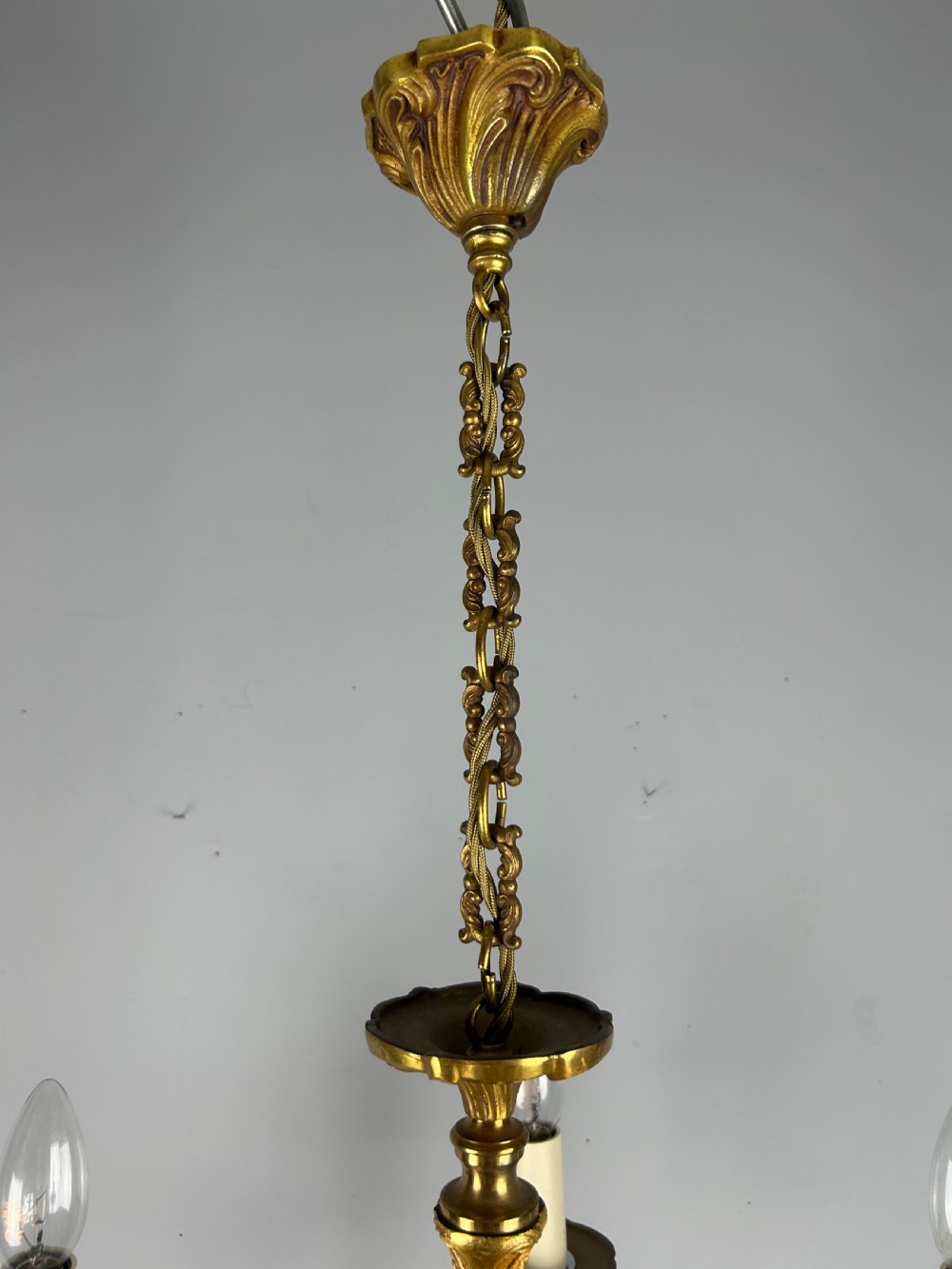 French Gilded Bronze 5 Light Antique Chandelier View IX