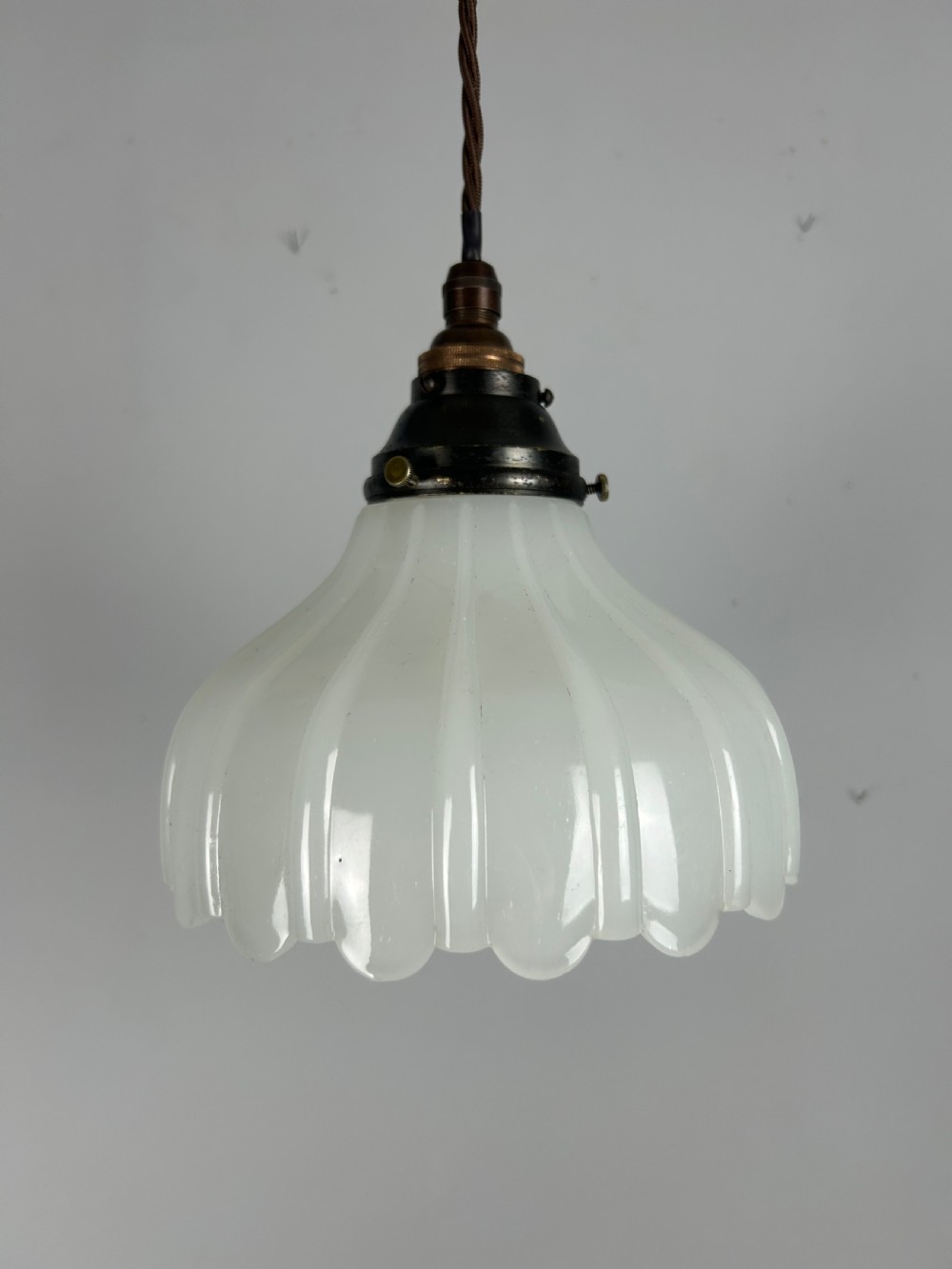Moonstone Pendant Ceiling Light, Original Shade & Gallery 
