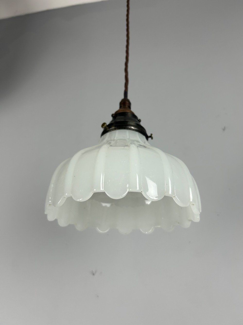 Moonstone Pendant Ceiling Light, Original Shade & Gallery  View VII