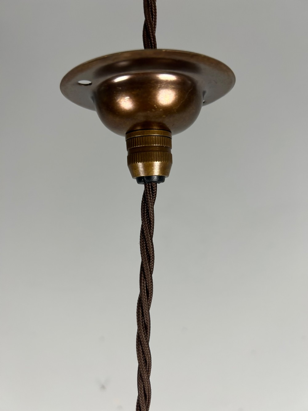 Moonstone Pendant Ceiling Light, Original Shade & Gallery  View VIII