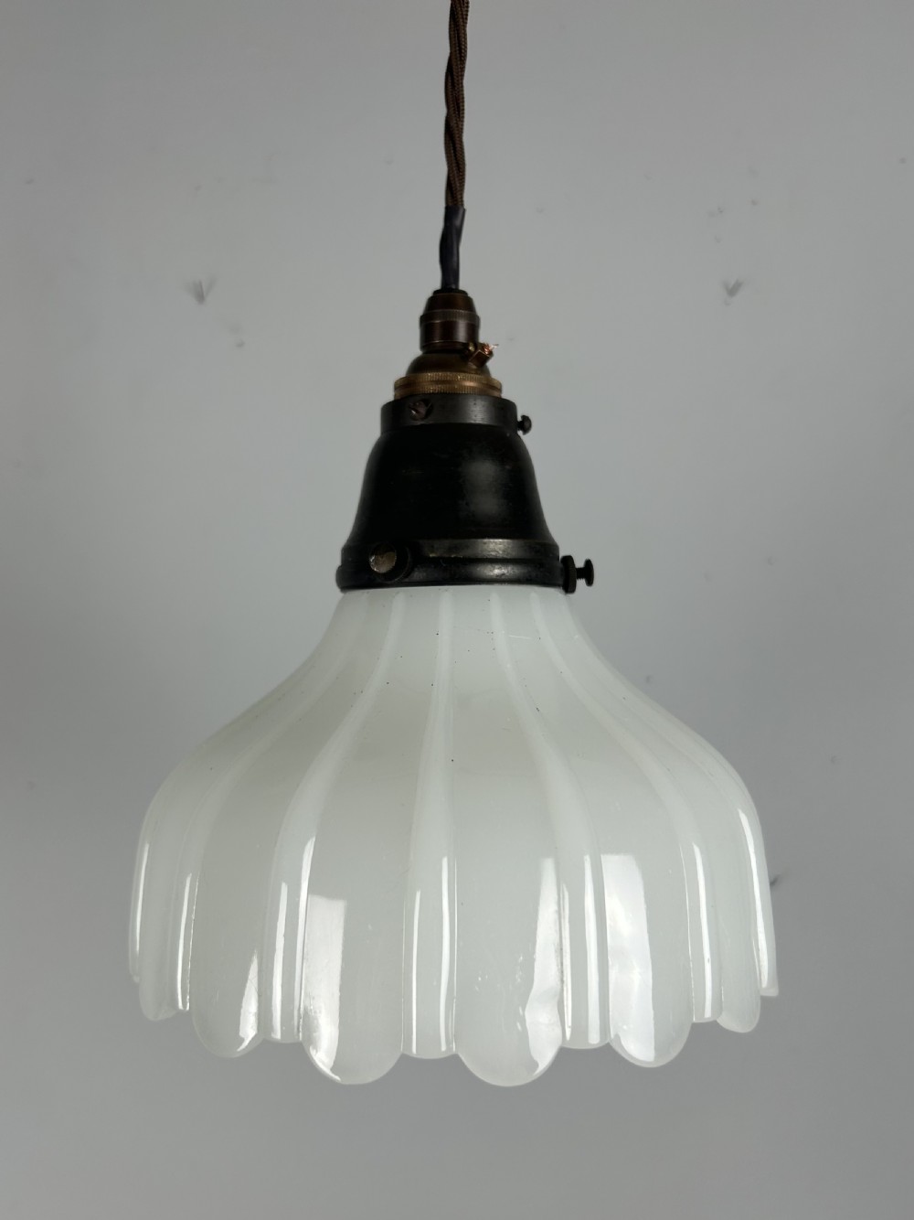 Moonstone Pendant Ceiling Light, Original Shade & Gallery