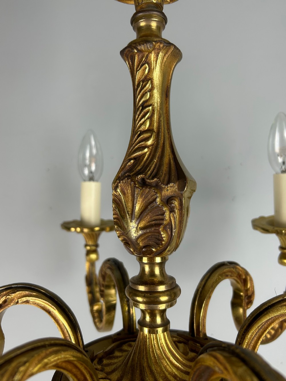 French Gilded Bronze 6 Light Antique Chandelier View VIII