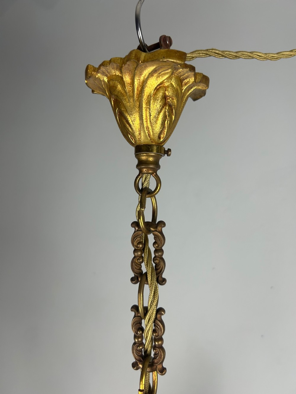 French Gilded & Crystal 5 Light Chandelier View X