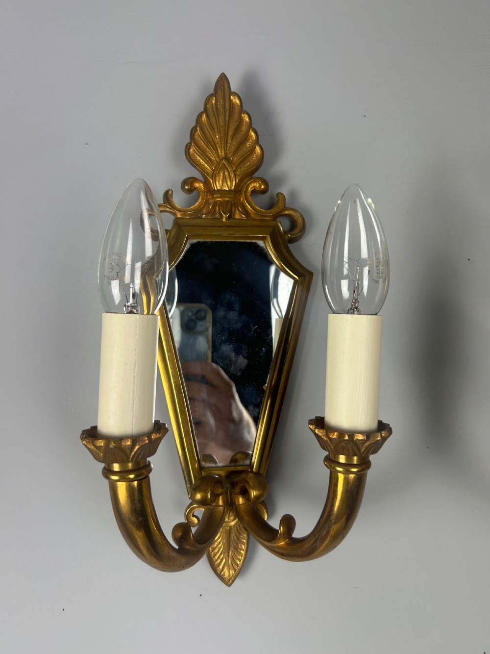 Pair of Gerfaux Paris Mirror Gilded Bronze Wall Lights  View V