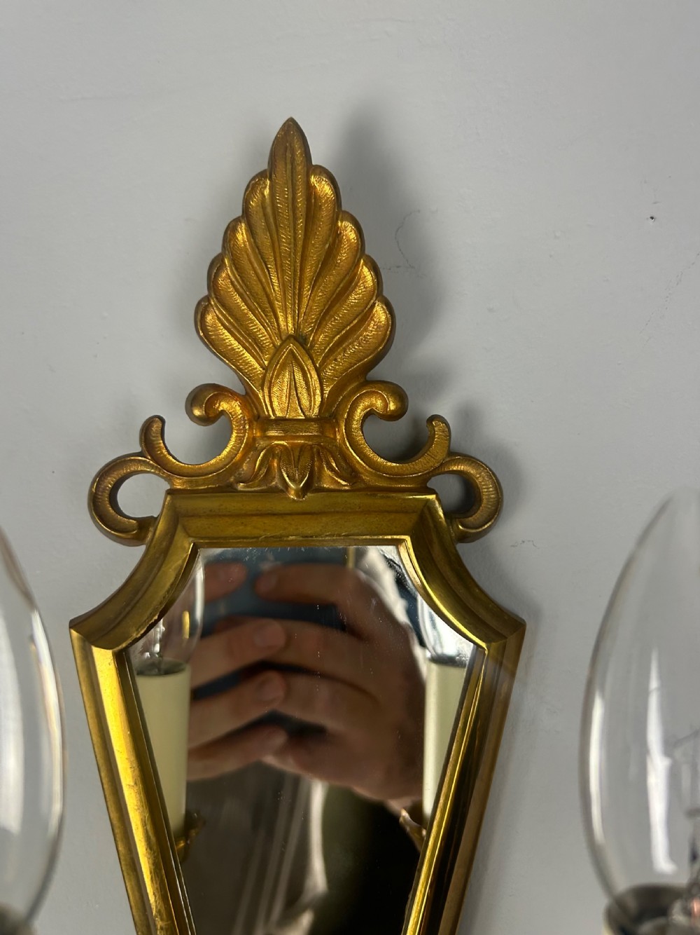 Pair of Gerfaux Paris Mirror Gilded Bronze Wall Lights  View VI