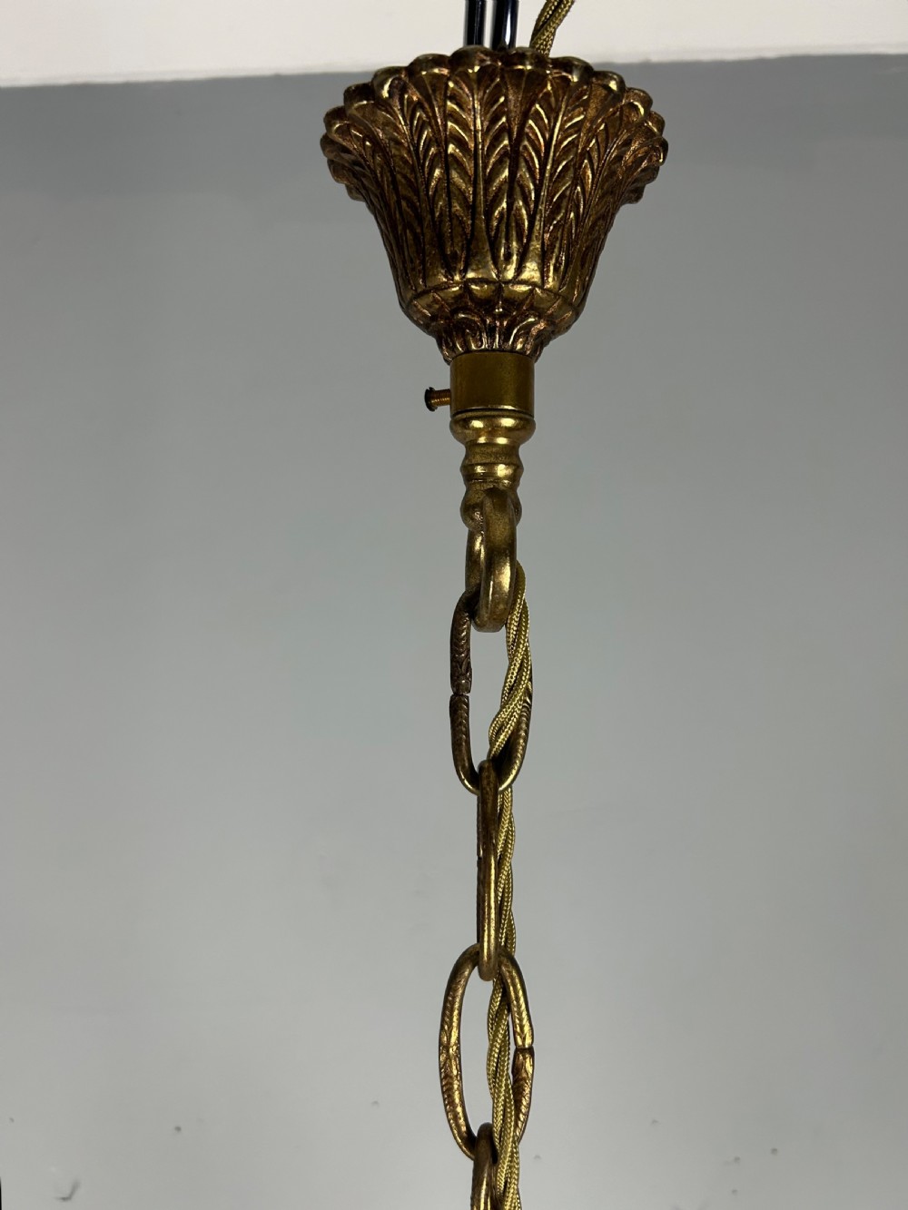 French Hexagonal Gilt Brass Antique Lantern  View VII