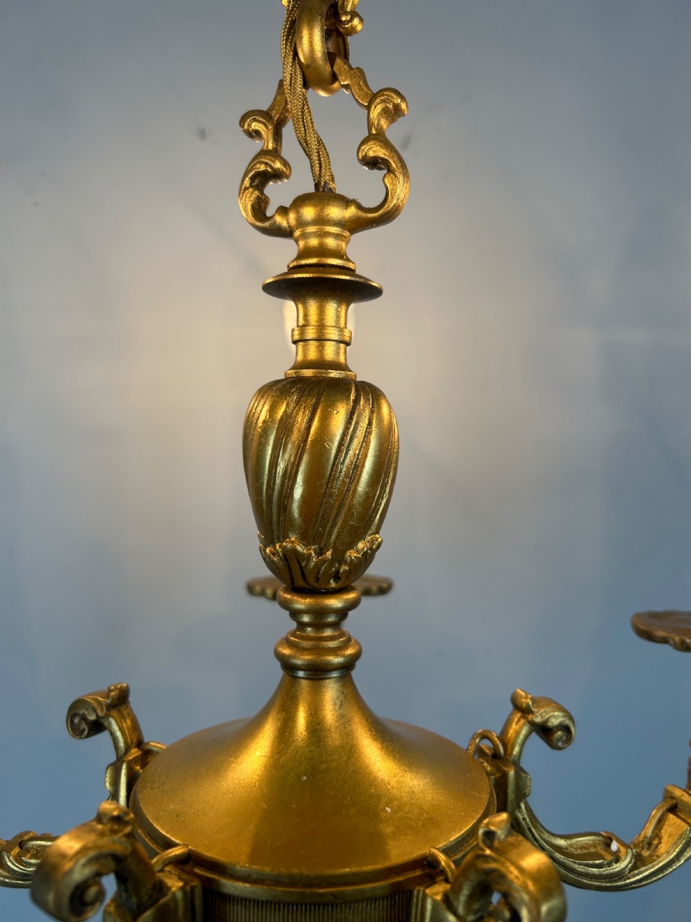 French Gilded Bronze 5 Light Antique Chandelier View IV