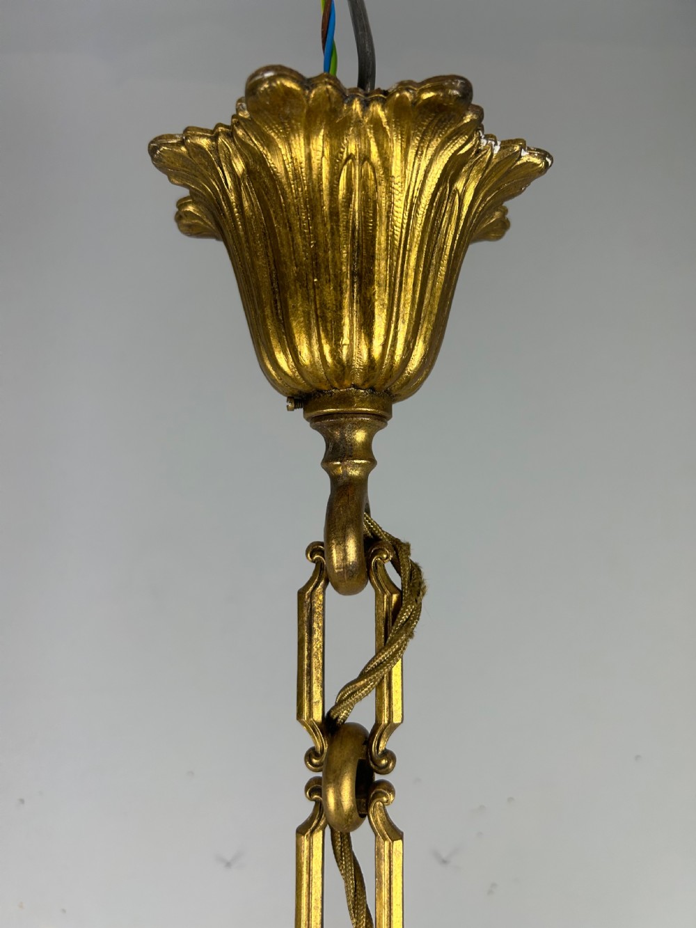 French Gilded Bronze 5 Light Antique Chandelier View VII