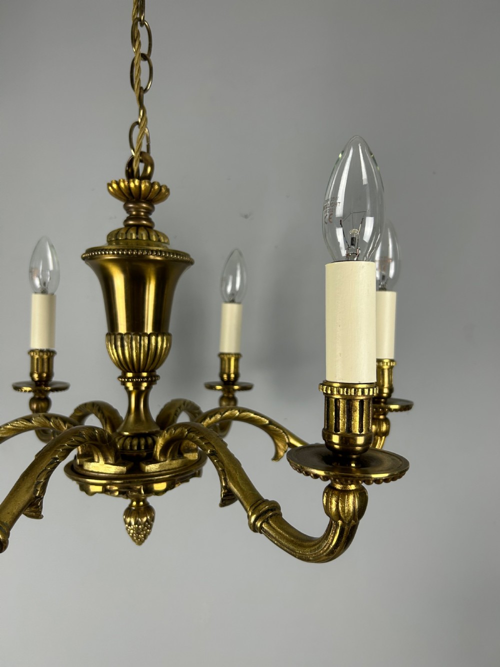 French Gilded Brass 6 Light Antique Chandelier View XIII