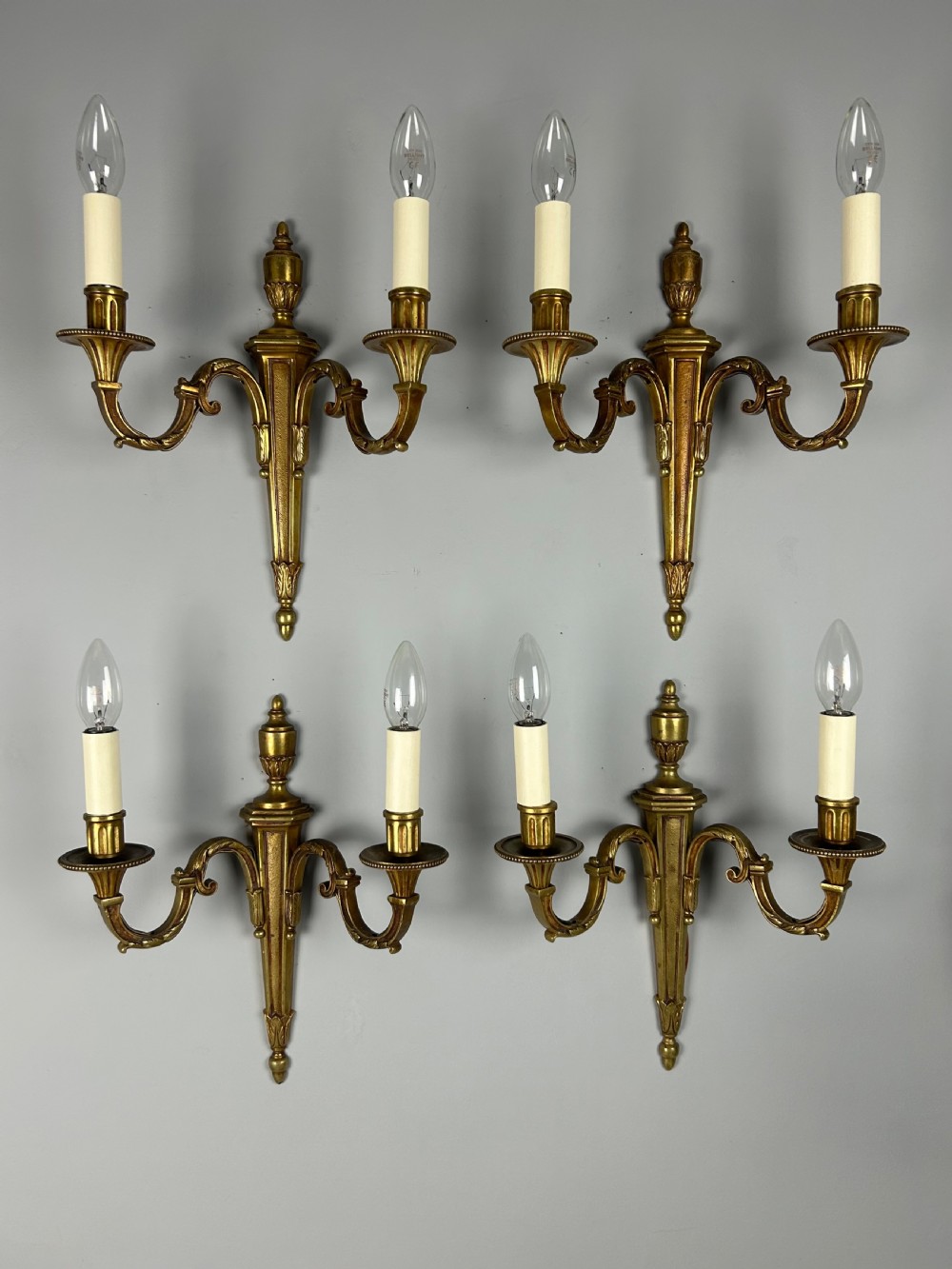 Set of 4 French Gilded Antique Wall Lights