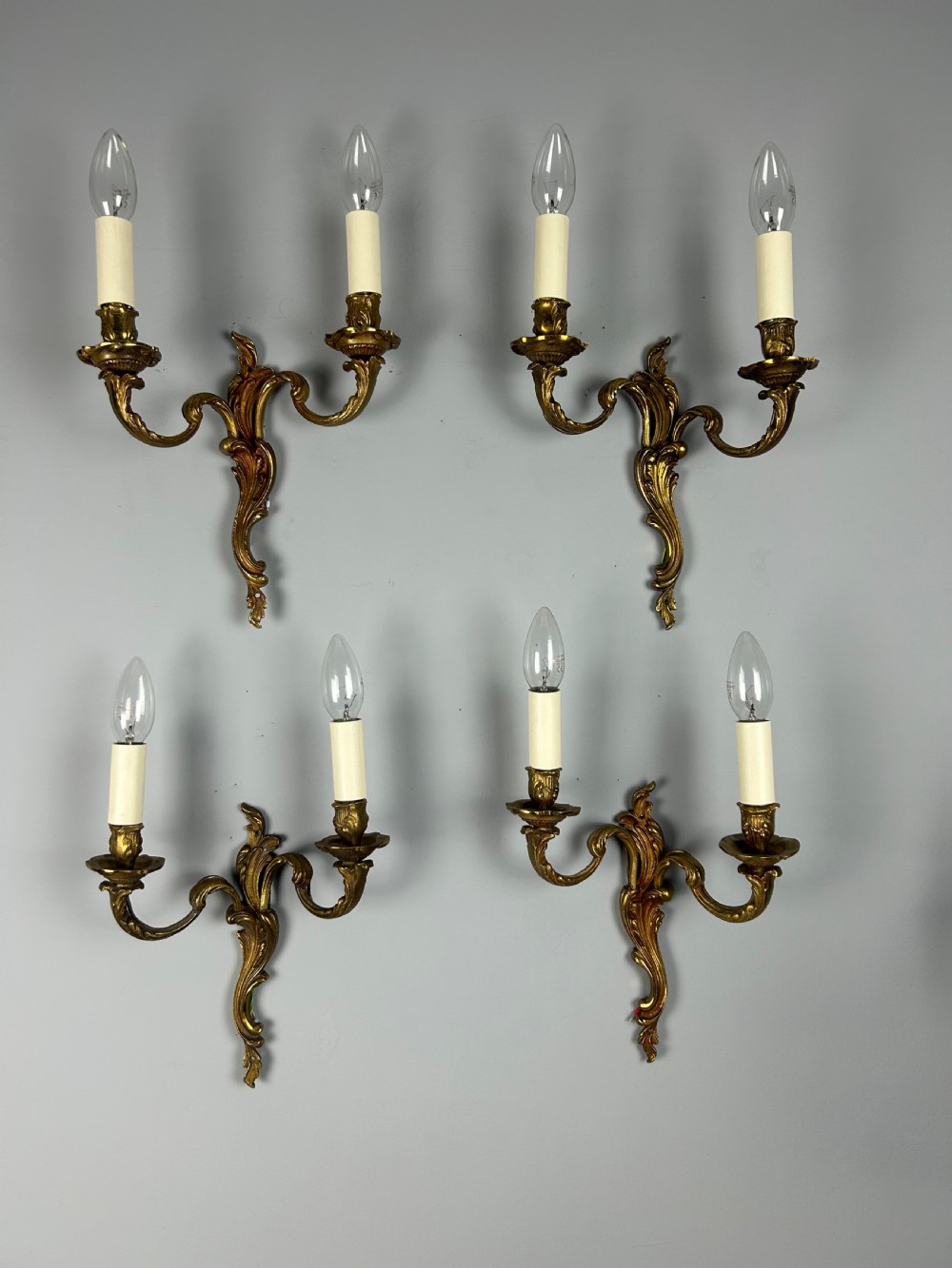 Set of 4 French Gilded Antique Wall Lights View VI