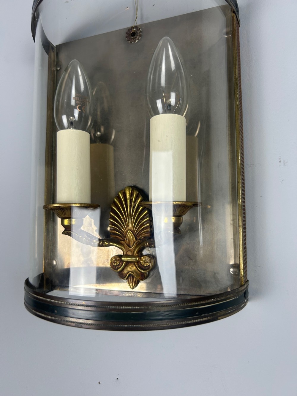 Set of 4 French Empire Gilded Convex Half Lanterns, Wall Lights View VII