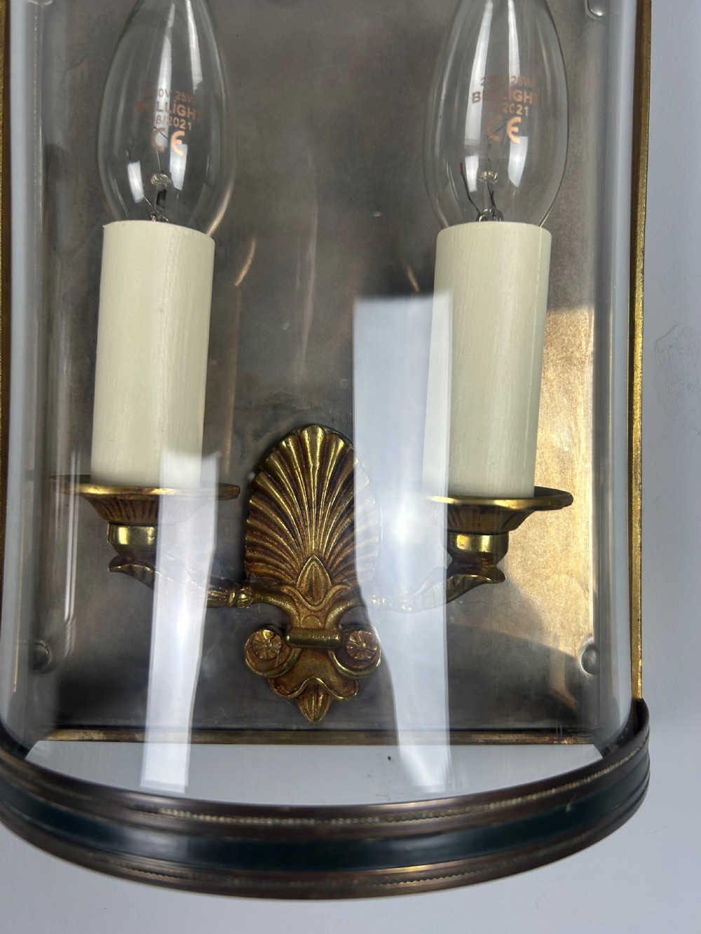 Set of 4 French Empire Gilded Convex Half Lanterns, Wall Lights View VIII