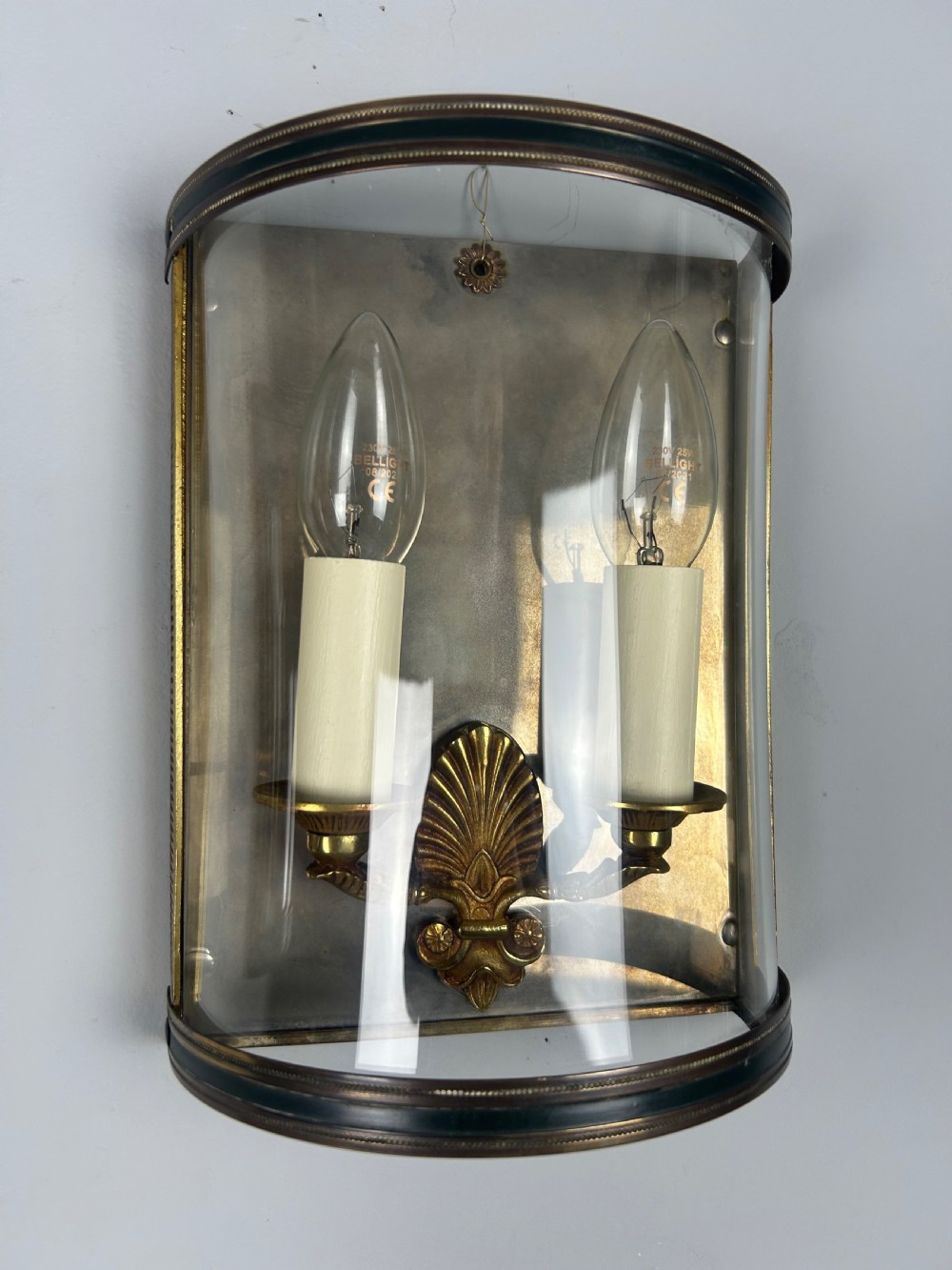 Set of 4 French Empire Gilded Convex Half Lanterns, Wall Lights View IX