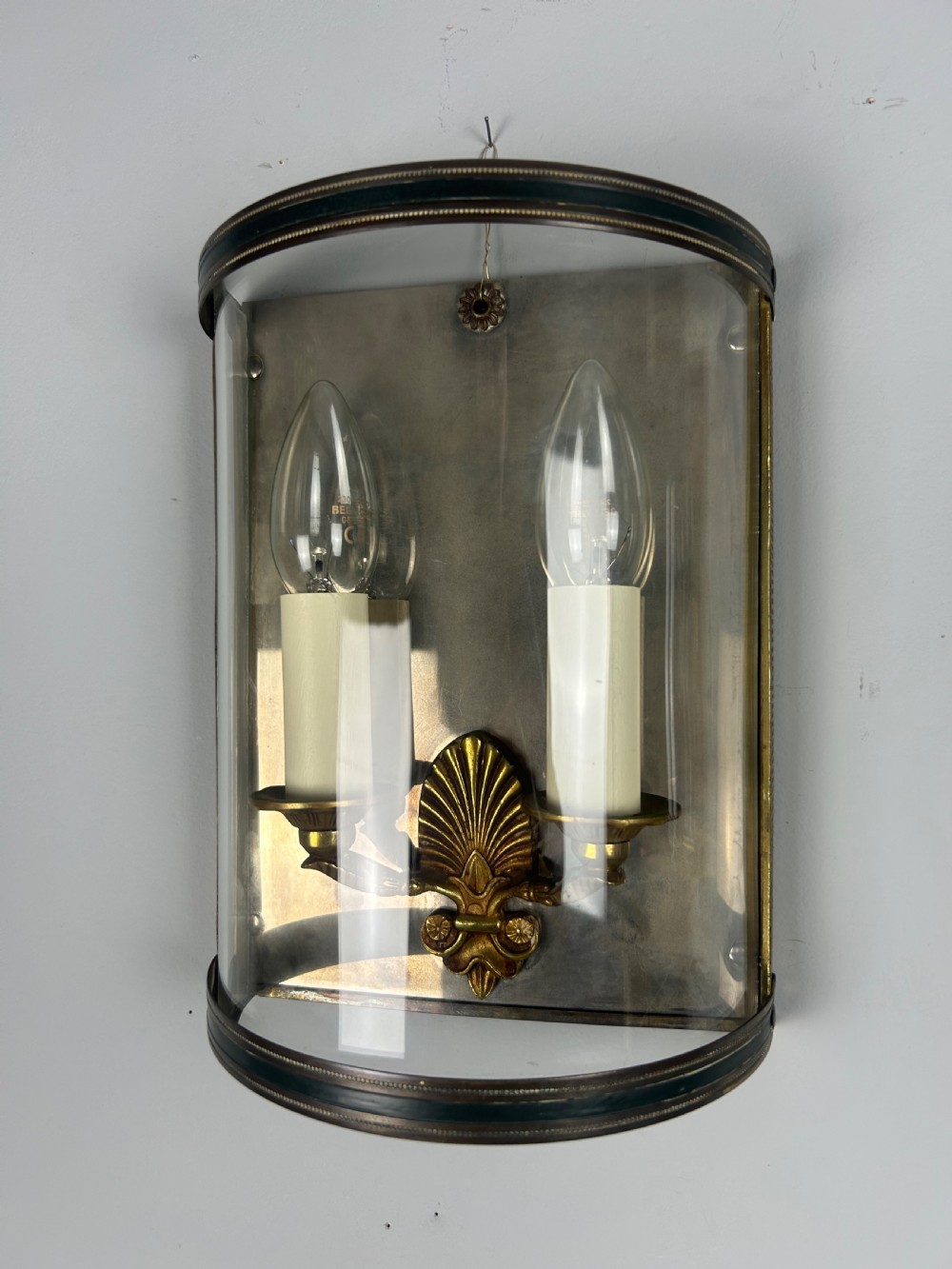 Set of 4 French Empire Gilded Convex Half Lanterns, Wall Lights View X