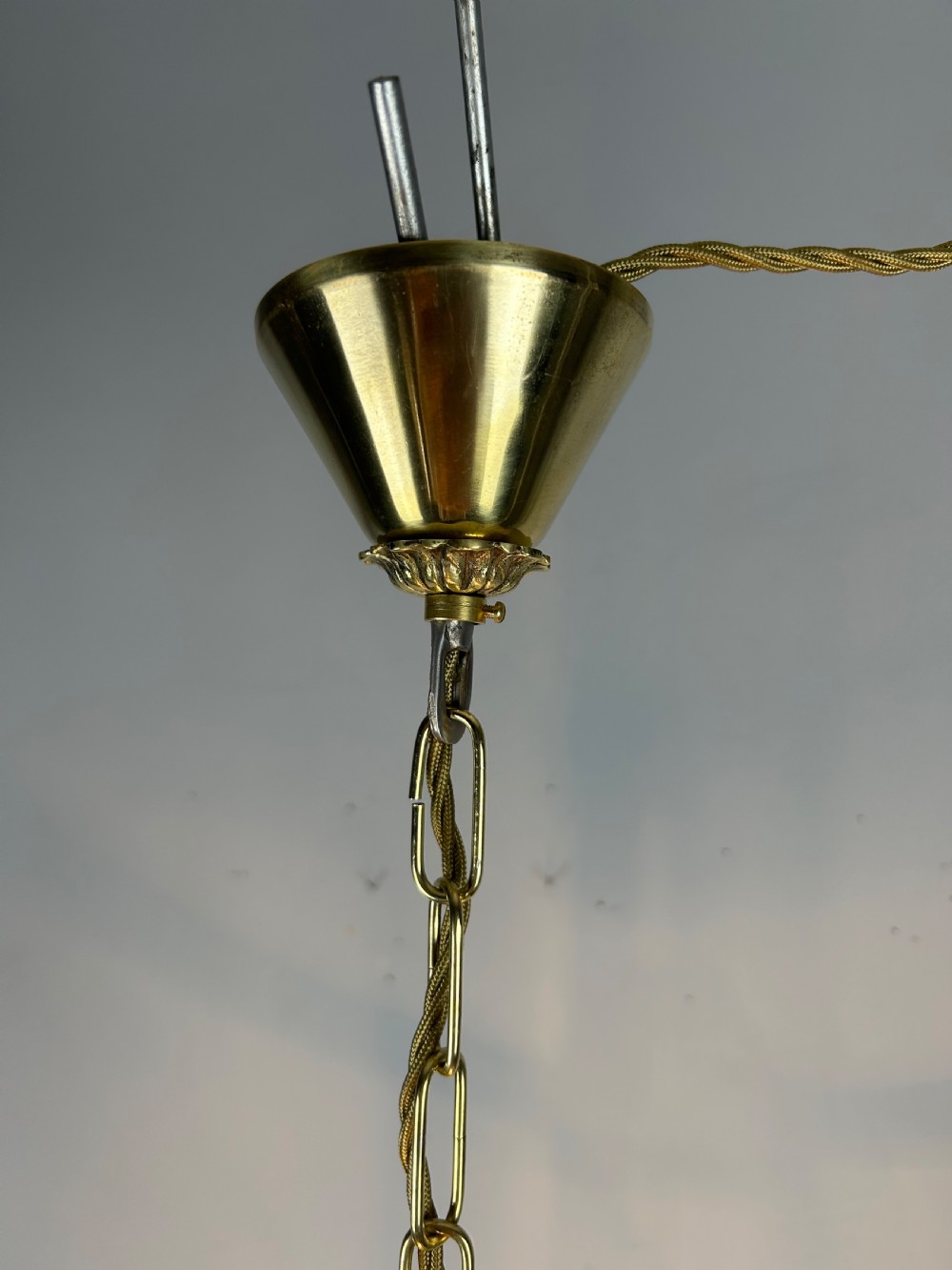 Small French Twin Light Polished Brass Lantern View II