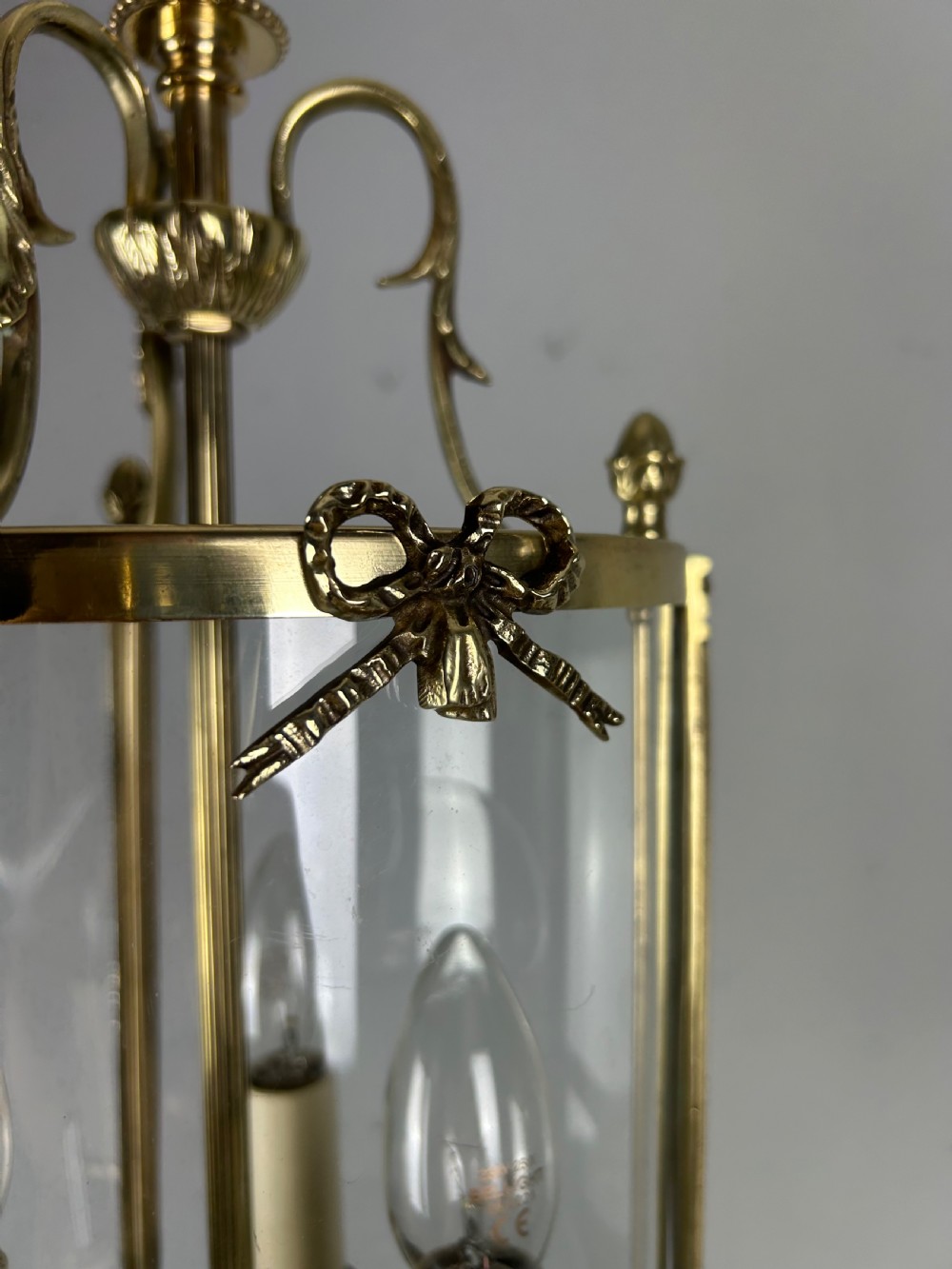 French Polished Brass Triple Light Lantern View VI