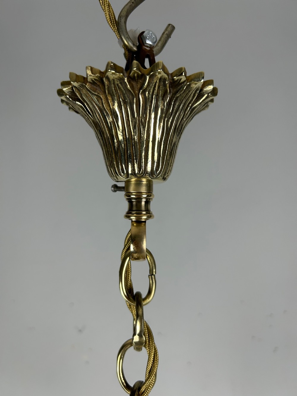 French Polished Brass Triple Light Lantern View X