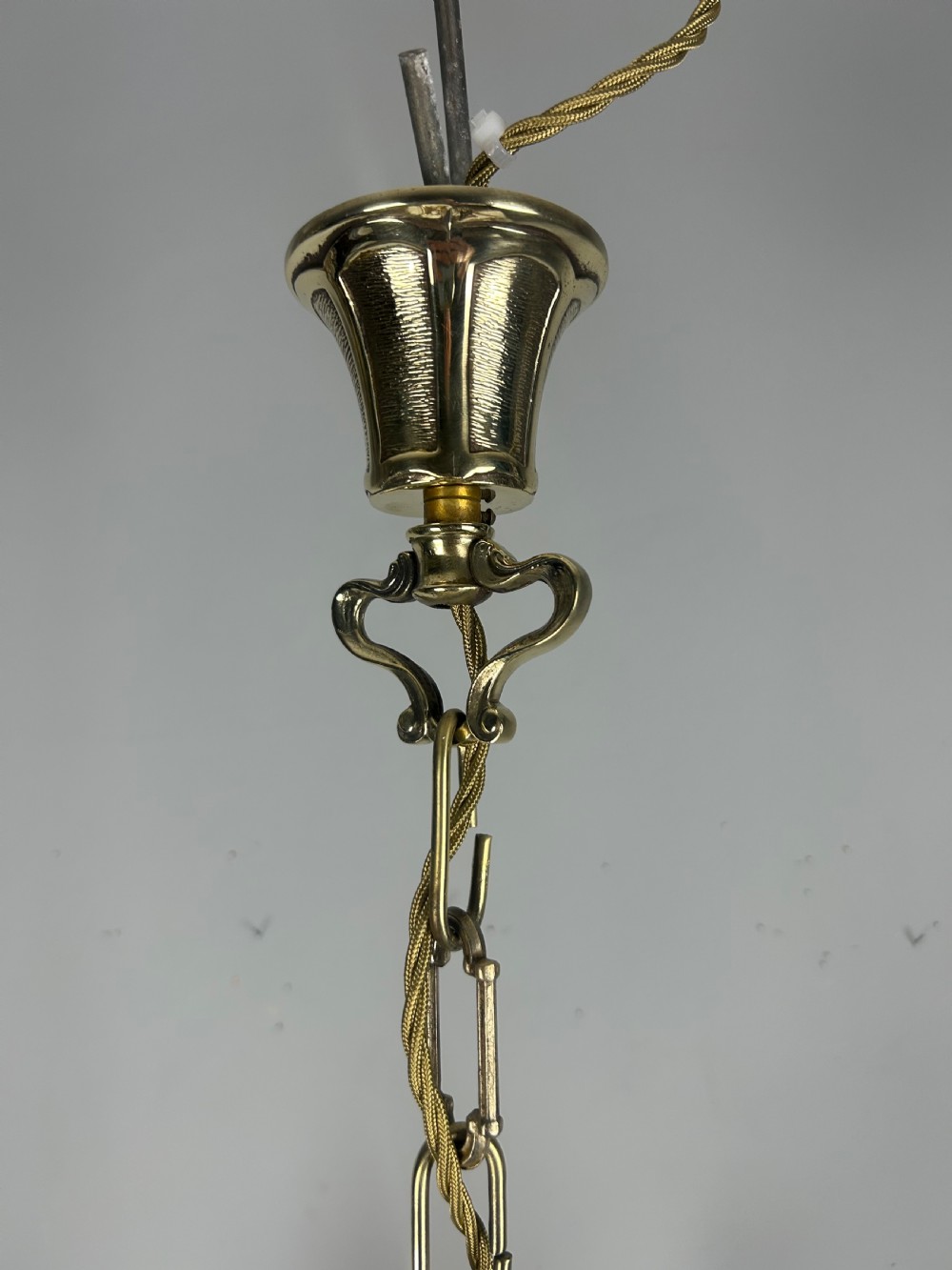 French Repolished Brass 5 Light Antique Chandelier View III